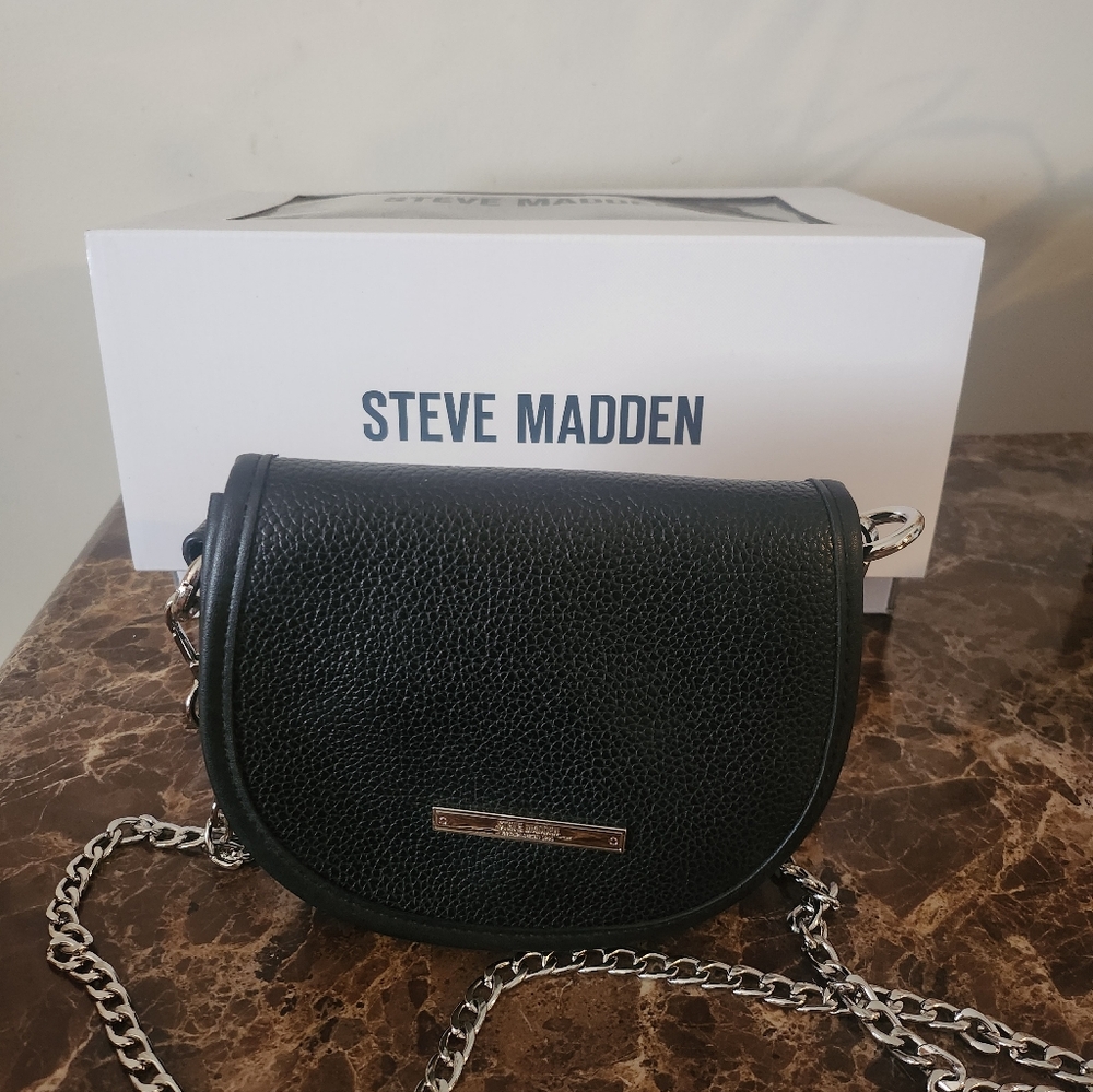 Steve Madden Textured Black 2way Crossbody/Belt Bag NWOT - Picture 9 of 12